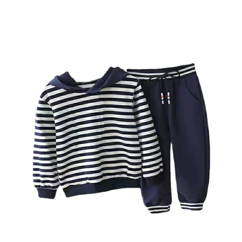 

New Spring Autumn Baby Clothes Suit Children Boys Girls Striped Hoodies Pants 2Pcs/Sets Toddler Casual Costume Kids Sportswear