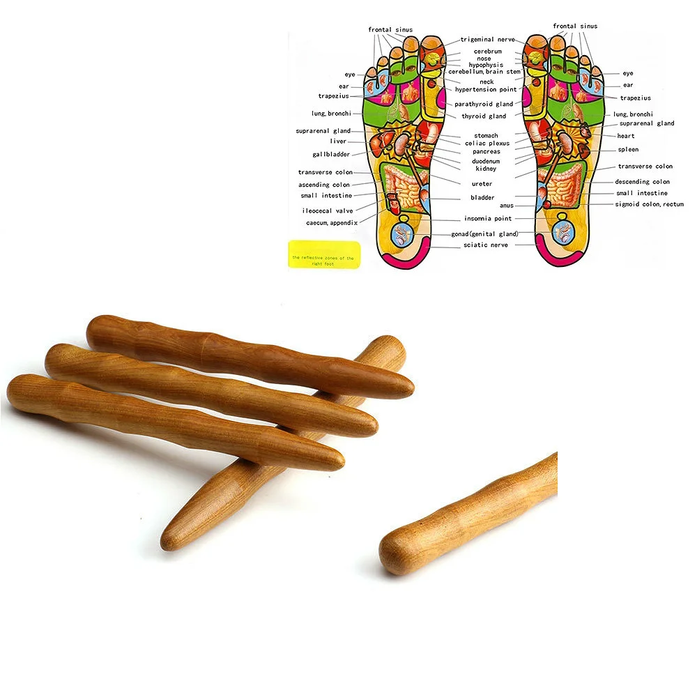 

1pcs Wood Therapy Useful Wooden Foot Spa Physiotherapy Reflexology Foot Massage Health Professional Massage Stick Tool
