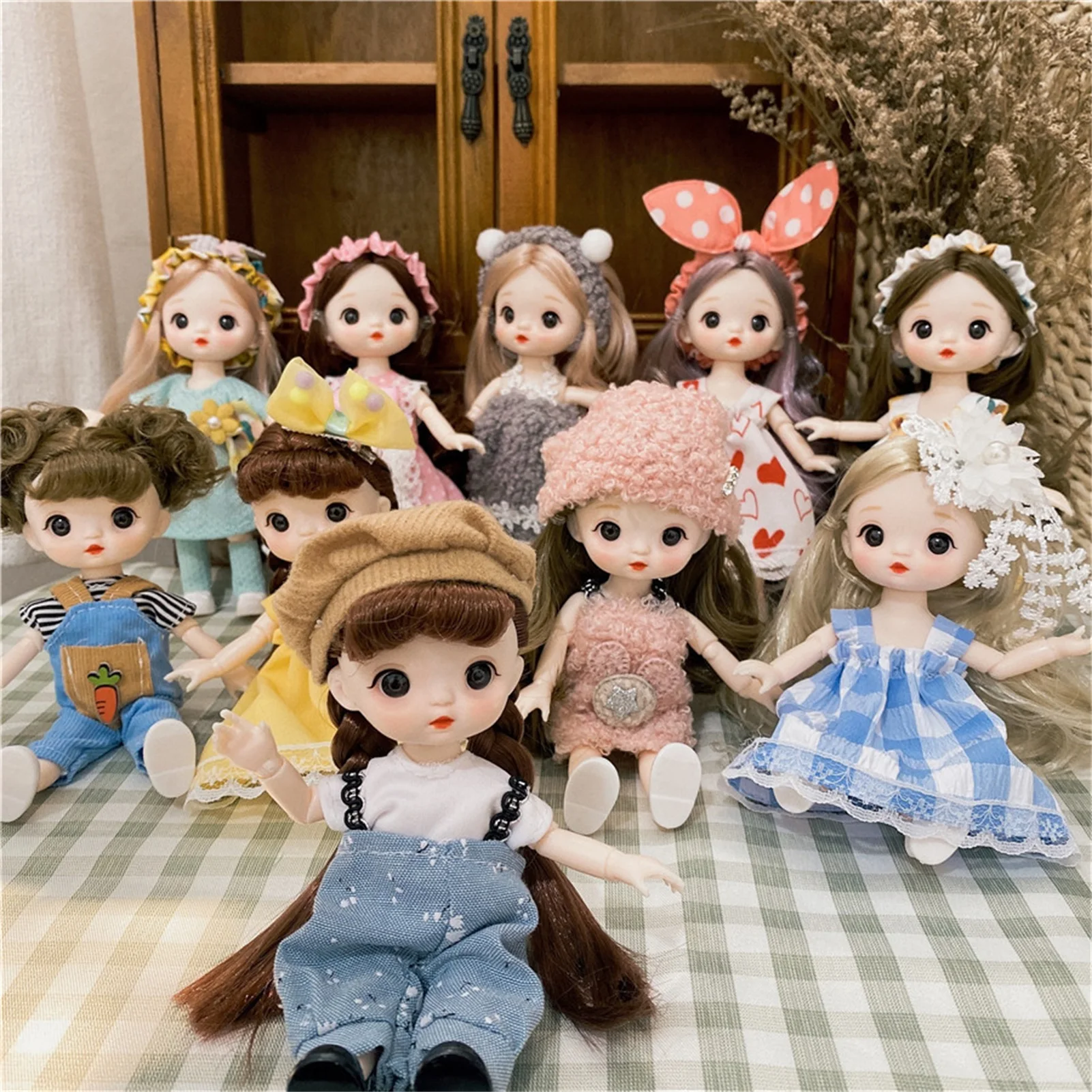 

Кукольные игрушки для девочек, 16 см, милая кукла принцесса, одевающаяся с одеждой, обувью, съемными волосами, кукла со съемными суставами, по...