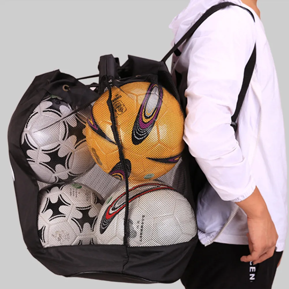 Large Capacity Outdoor Sports Bag Football Basketball Bag Sports Storage Beam Net Backpack Multi-Function Mesh Soccer Bag