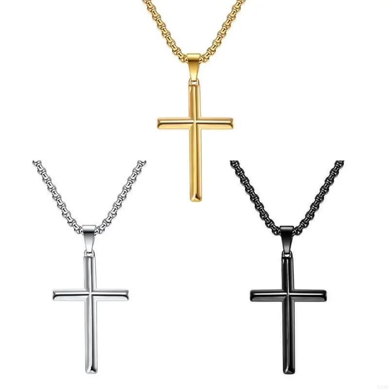 LXAE ожерелье с распятием для женщин и мужчин гипоаллергенная титановая сталь