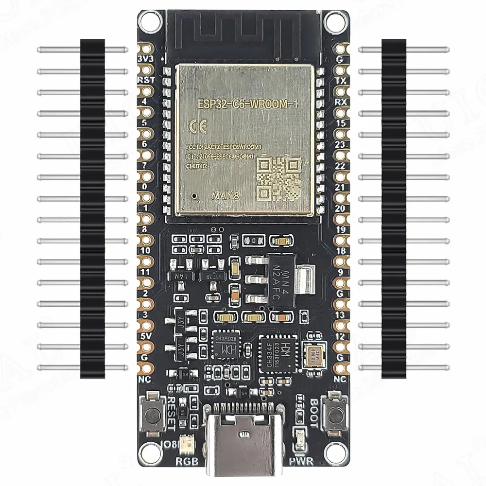 Макетная плата ESP32 C6 Модуль BT Wi-Fi RISC-V MCU 8 МБ флэш-памяти ESP32-C6-WROOM-1-N8 WiFi6 BT5.0