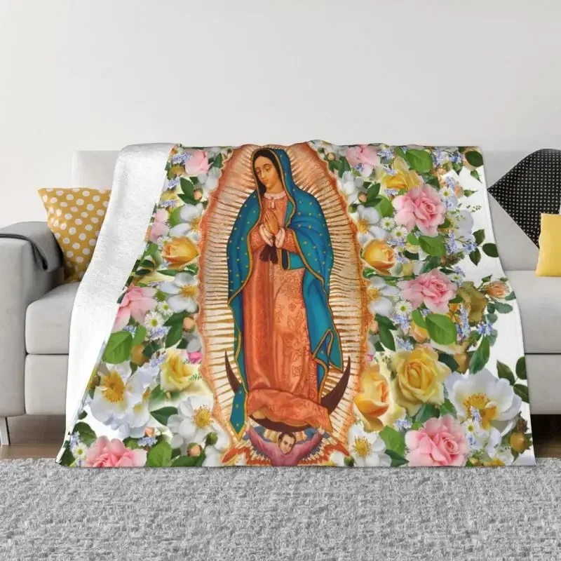 

Покрывало наш леди Гуадалупе, флисовое покрывало, теплые фланелевые покрывала мексиканцев, Дева Мария, мексиканские одеяла, кровать, офисное покрывало