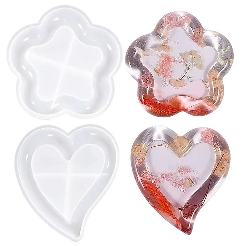 

Silicone Epoxy Pouring Tray Mold 3D Love Flower Tray Mold DIY Crafts Epoxy Resin Tray Mould DIY Crafts Decoration