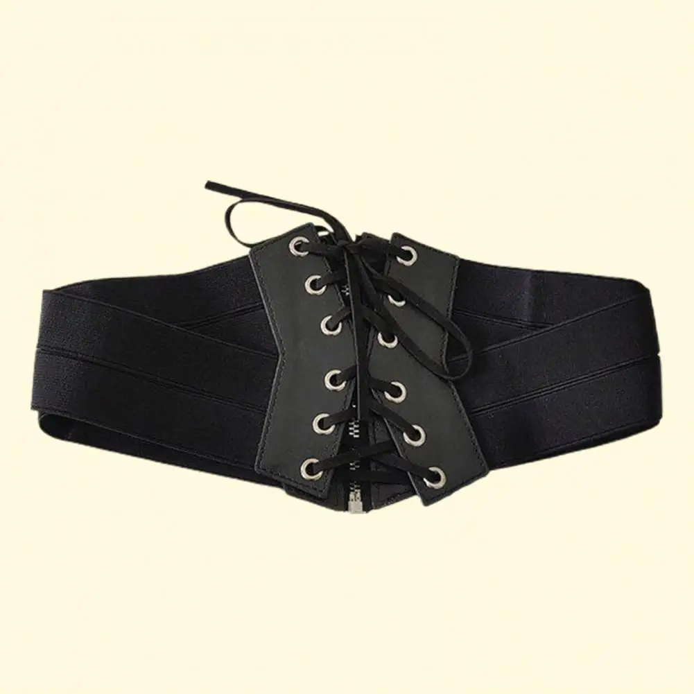 

Trendy Corset Belt Sweet Good Toughness Black Faux Leather Lady Waist Wrap Waist Wrap Waist Belt
