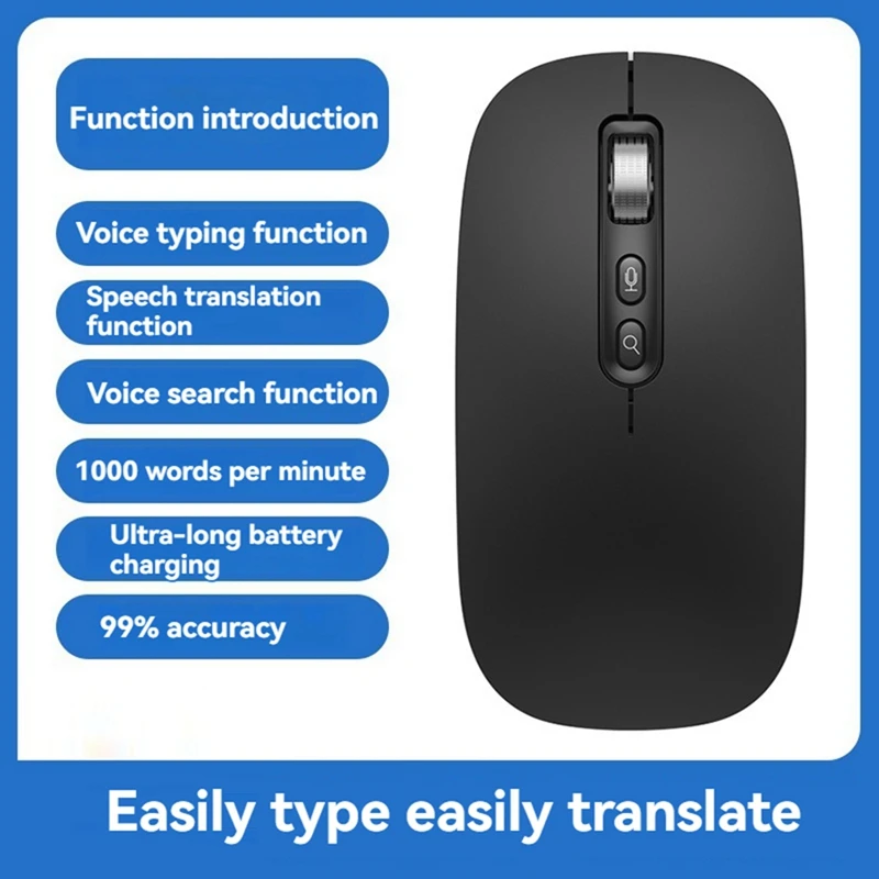 Умная голосовая мышь с искусственным интеллектом перезаряжаемая беспроводная