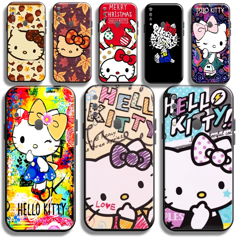 

Pretty Cartoon Hello Kitty Phone Case For Samsung Galaxy M30 M30S Liquid Silicon Shell Coque Cover Carcasa Cases TPU Back
