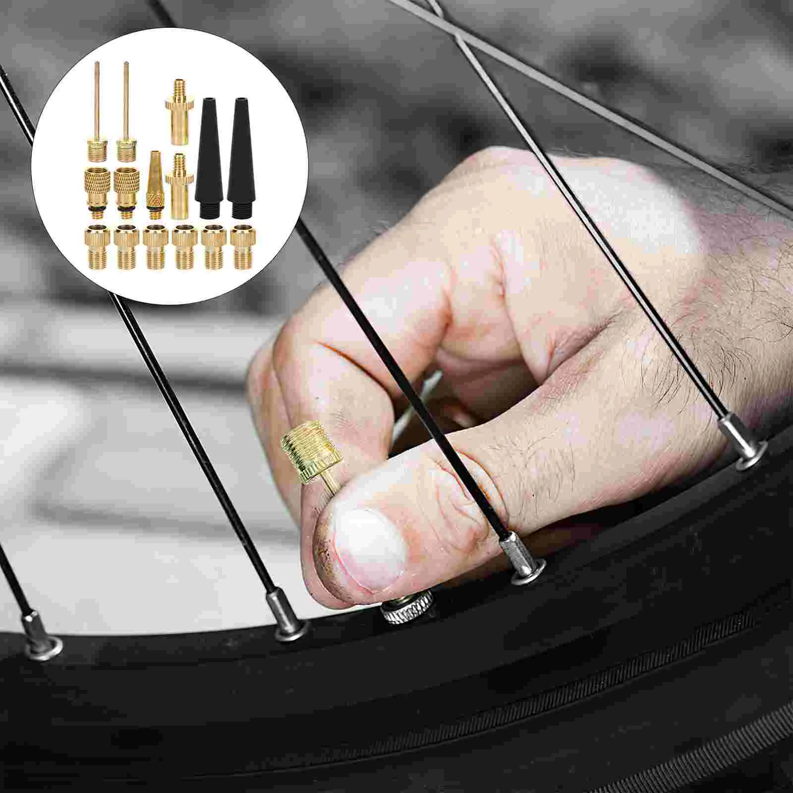 

Bike Adapter Air Compressor Fittings Ball Needles Pump Bicycles Accessories Connector Attachments Copper Cycling Tire Joint