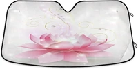 pink lotus pattern car windshield visor foldable visor guard fits most windshield sizes