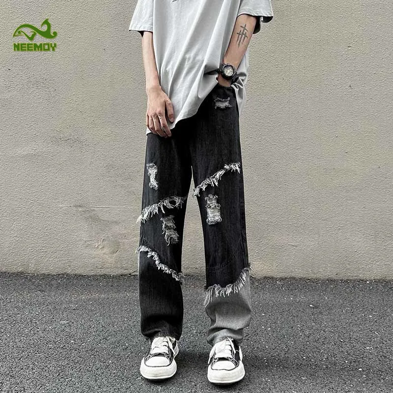 Neemoy 2022 Men Jean Homme Denim Slim Fit Trousers Casual Biker Trousers Streetwear 2022 High Quality Denim Man Clothing
