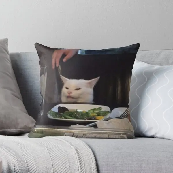 

Salad Cat Meme Printing Throw Pillow Cover Office Fashion Waist Soft Fashion Bed Case Anime Wedding Comfort Pillows not include