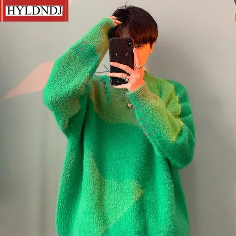 Men Sweaters Coat New Klein Blue Sweater Men's Design Sense Niche Lazy Wind Couple Sweater Autumn Winter Oversize Stripe Top