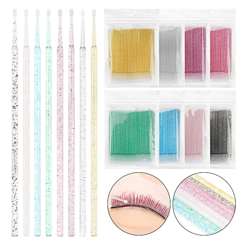 

500Pcs Disposable Micro Brush Eyelashes Extension Individual Lash Removing Swab Microbrush Mass Sale For Eyelash Extension Tools