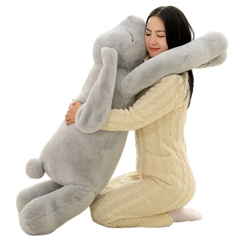 Export Korea Giant Plush Bunny Toy 90cm-120cm Soft Cartoon Big Long Ear Rabbit Hug ToyCushion  Rabbit Stuffed Pillow Girl