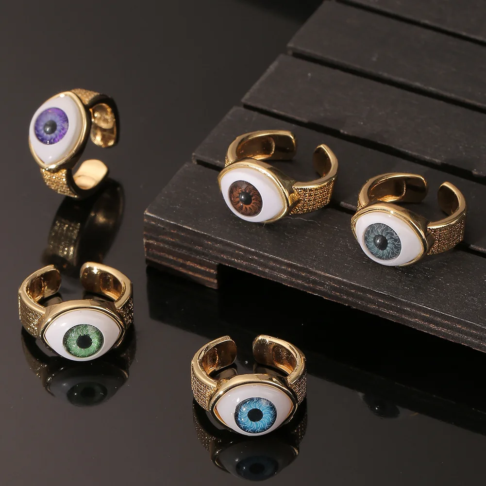 New simple European and American ins jewelry Devil's Eye Women's Ring Hip Hop Personality Party Friends Holiday Gifts