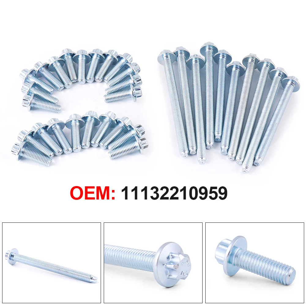 

Полный комплект болтов масляного поддона для ремонта двигателя 11132210959 Для BMW X3 4 5 6 135i 325xi 328i xDrive 3.0L 11-13-2-210-959 11 13 2 210 959