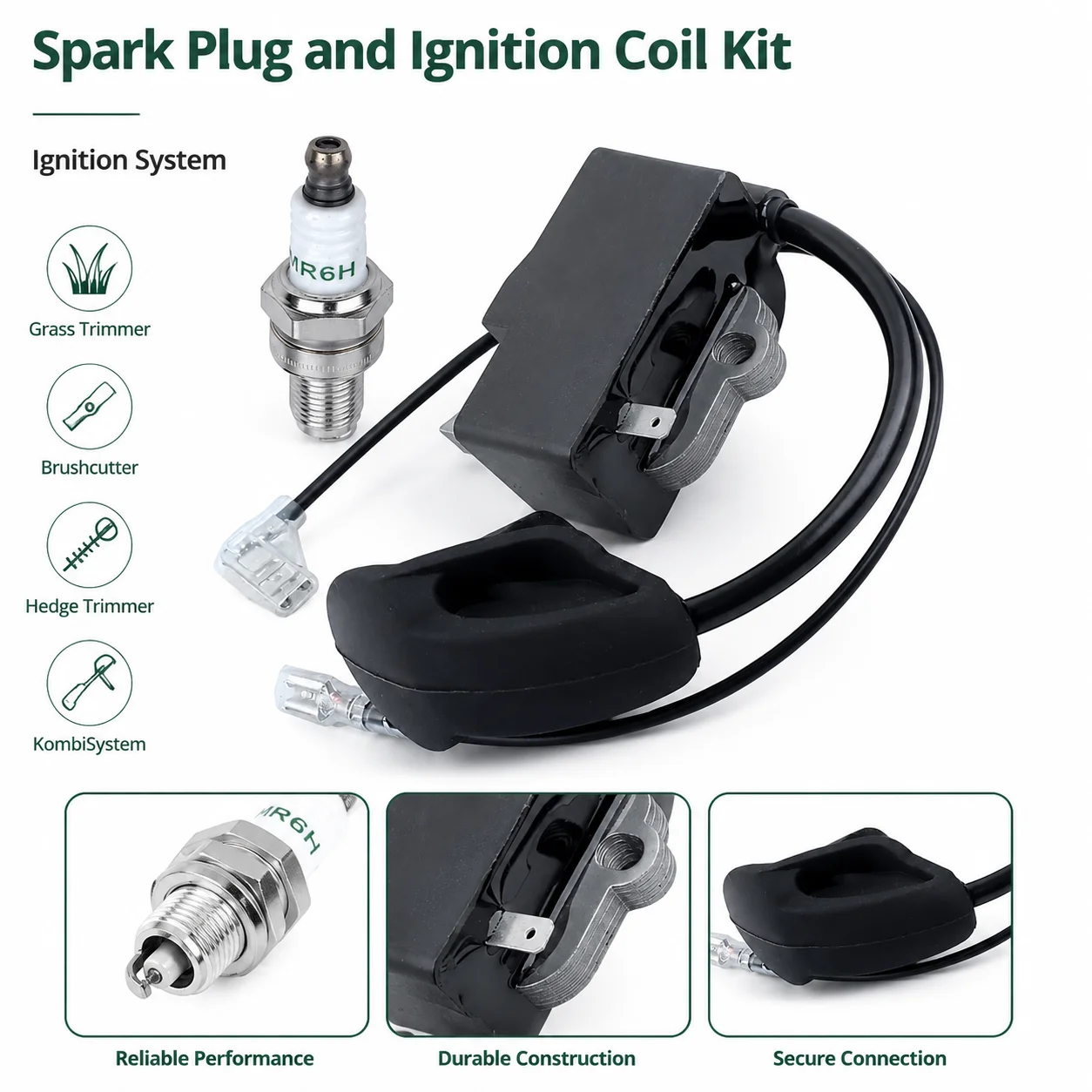 Фото Комплект катушек зажигания и свечей для Stihl FS100 FS110 FS130 FS310 FS87 FS90 FC100 FC110 FC90 FC95 FR130, OEM 4007009 41804001308 №4