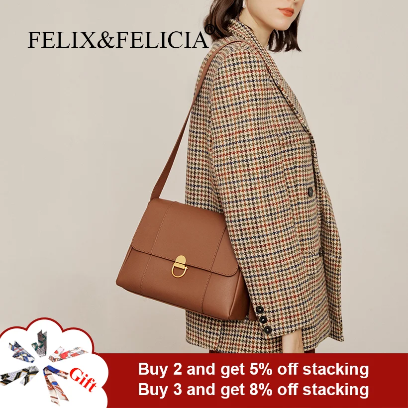 

FELIX&FELICIA Factory Brand High Quality Shoulder Bags For Women 2021 New Fashion Crossbody Genuine Leather Large Capacity Bag