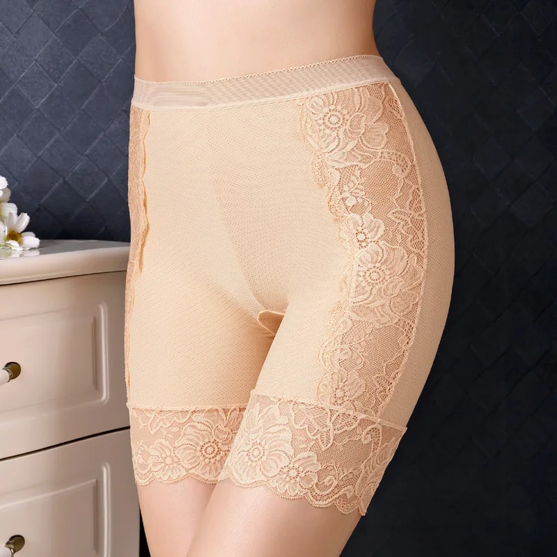

Lente Vrouwelijke Slipje Kant Naadloze Veiligheid Korte Broek Vrouwen Hoge Taille Stretch Shorts Slips Ondergoed Lingerie