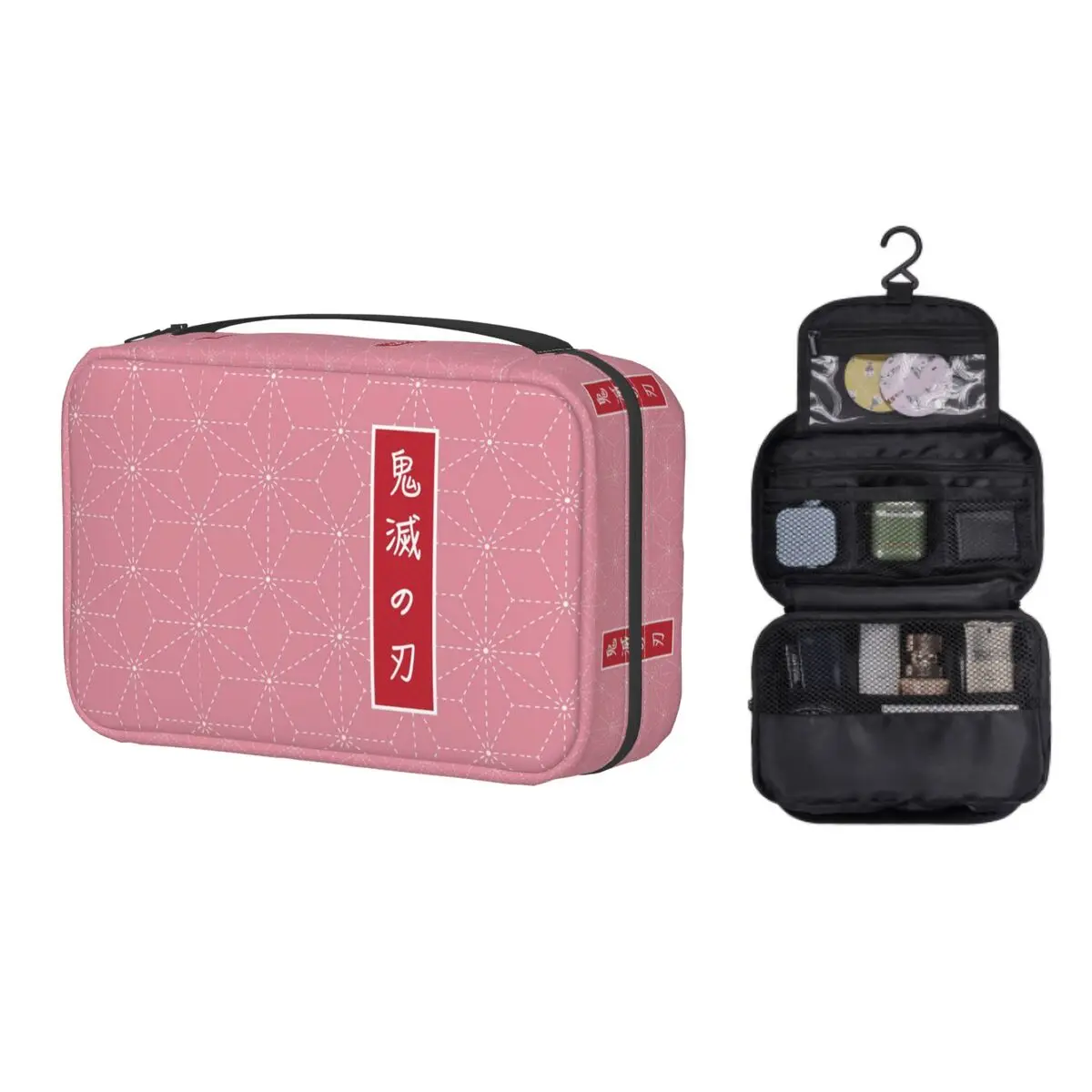

Kimetsu No Yaiba Anime Toiletry Bag for Women Demon Slayer Nezuko Makeup Cosmetic Organizer Ladies Beauty Storage Dopp Kit Box