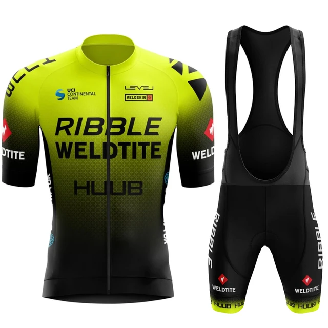

HUUB Summer Cycling Jersey Bib Shorts Set Mens Team Mountain Bicycle Clothing Short Sleeve Suit MTB Bike Training Uniform