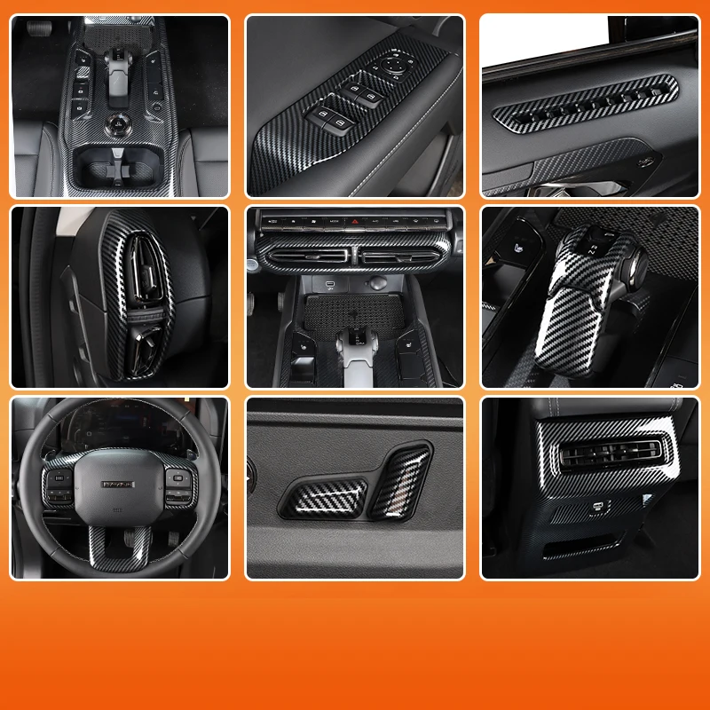 

Для Haval H7 2025, автомобильный Стайлинг, интерьер, углеродное волокно, наклейка на переключение передач, центральная крышка управления, аксессуары для автоматической модификации