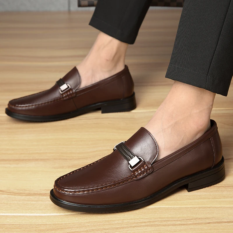 Мокасины мужские из натуральной кожи дышащие удобные туфли для вождения без