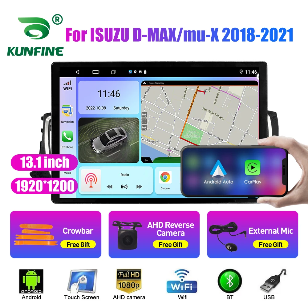 

13,1 дюймовый автомобильный радиоприемник для ISUZU D-MAX mu-X 2018-2021, автомобильный DVD GPS-навигатор, стерео Carplay 2 Din, центральный мультимедийный Android авто