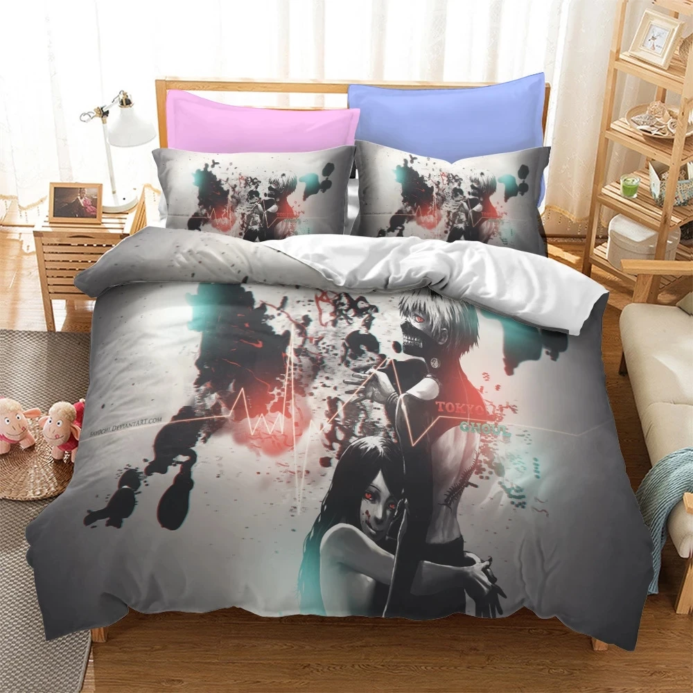 

Tokyo Ghoul Kaneki Ken Cosplay Duvet Cover Cartoon Bedding Sets Kids Adult Bed Set Pillow Case 2/3 Pcs Quilt Comforter Covers