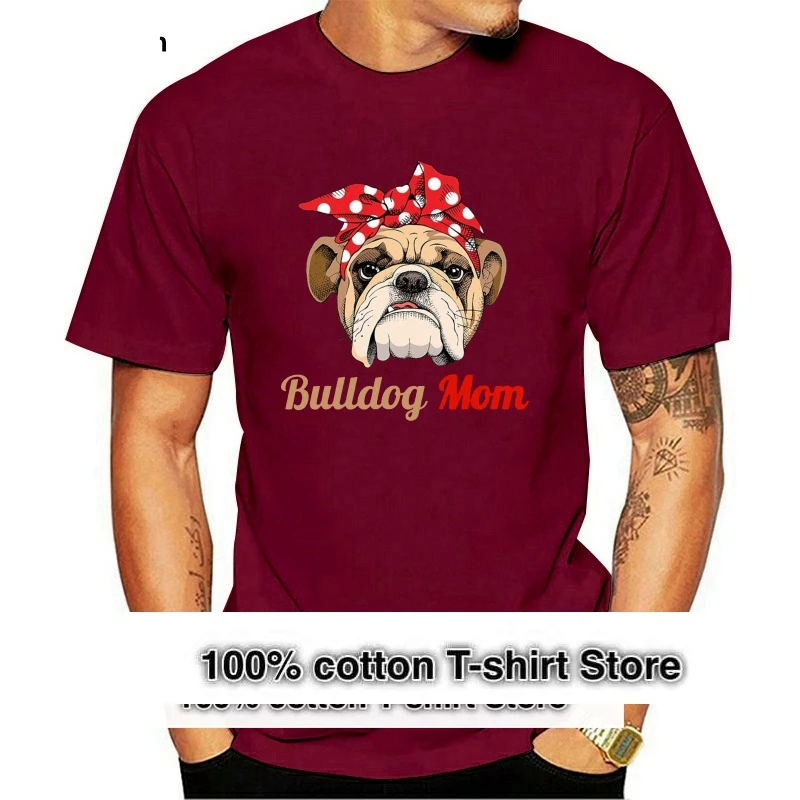 

English Bulldog Mom Funny T-Shirt Mother'S Day Gift Idea For Mommy For Youth Middle-Age The Old Tee Shirt