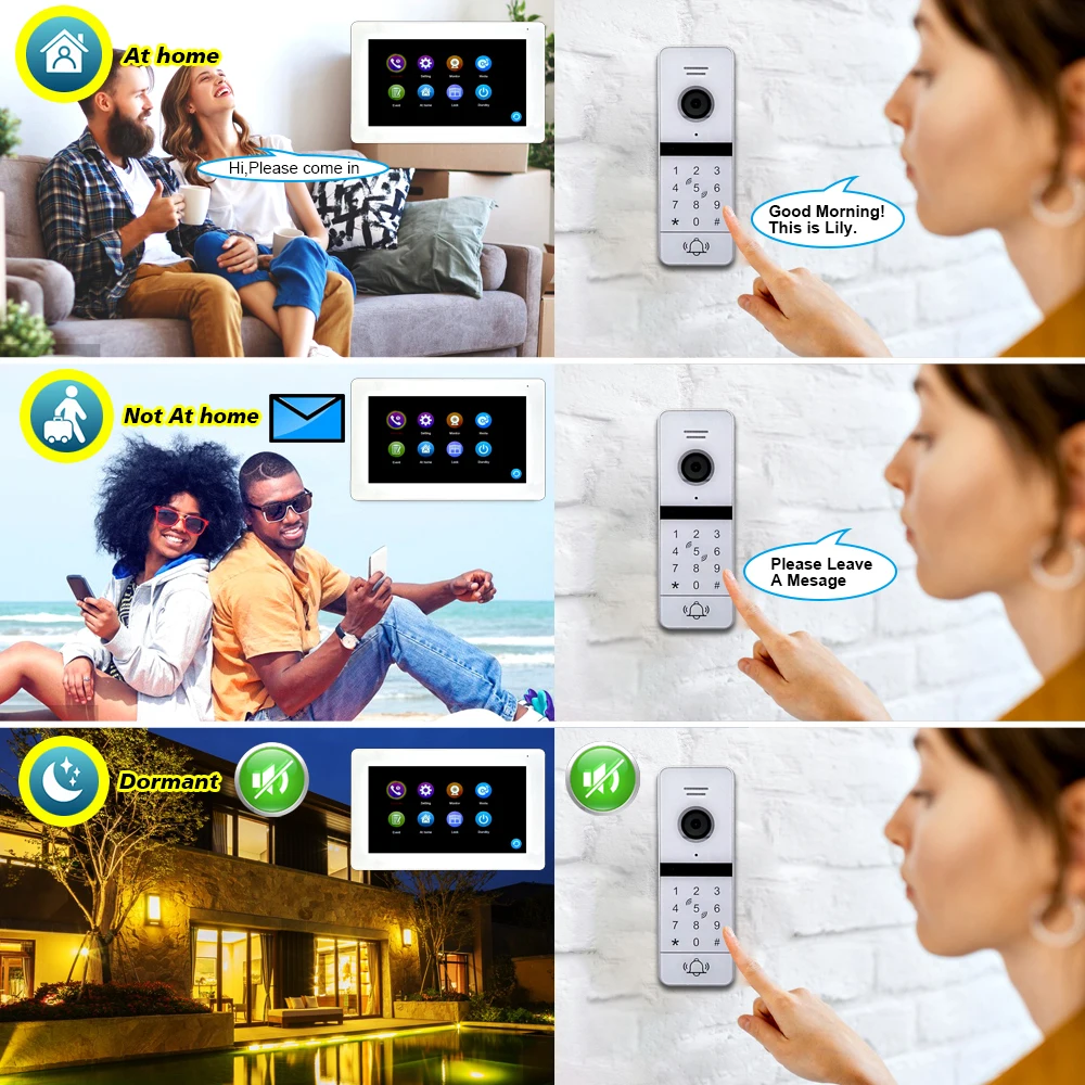 WIFI Video Intercom 1080P HD Outdoor Doorbell 7-inch Monitor Motion Detection 2 Way Talk Support Tuya Smart App Remote Control enlarge