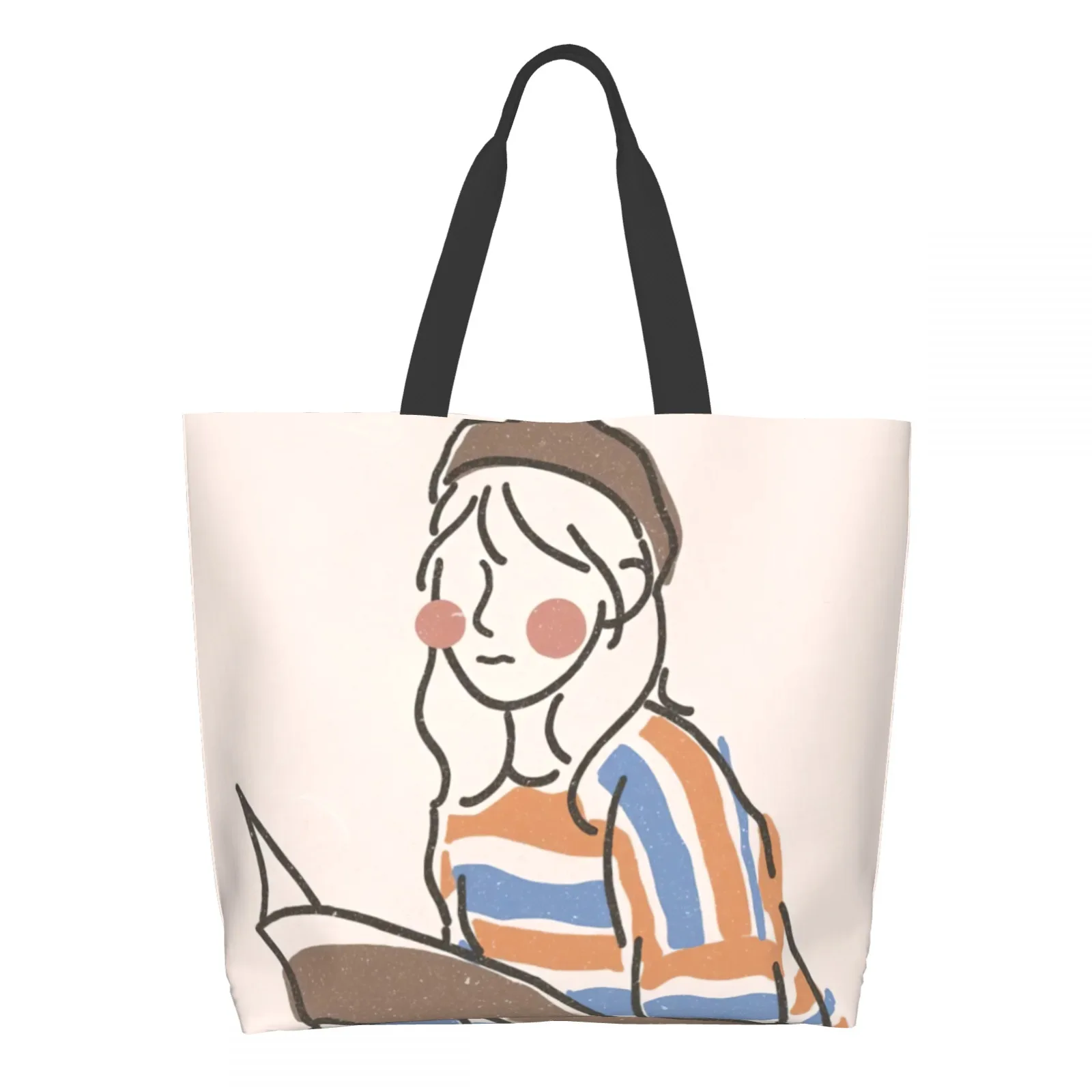 

Artistic Atmosphere Tote Bag Shopping School Tote Bags Large Capacity Grocery Bag Lightweight Reusable Shoulder Bag