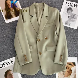 Single Breasted Suit Jacket Women Designer Fashion Casual Formal Blazer Jacket High Quality Loose Elegant Blazers Coat Female