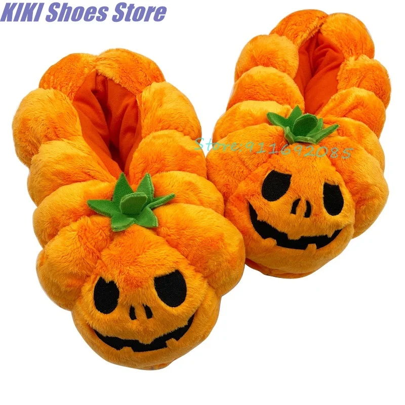 

Плюшевые тапочки в виде тыквы на Хэллоуин