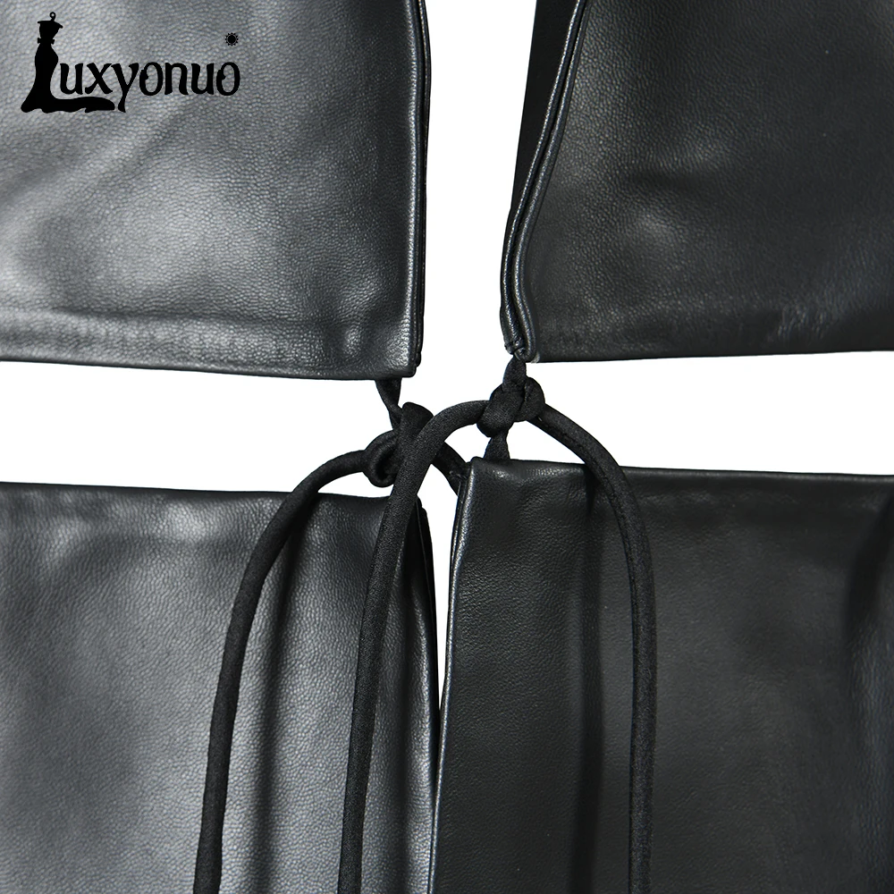 Куртка Luxyonuo женская из натуральной кожи, на весну, Модное демисезонное пальто из натуральной кожи со съемным дизайном для женщин, новинка 2023 (art.: 3920c93033775) - 3920c93033775