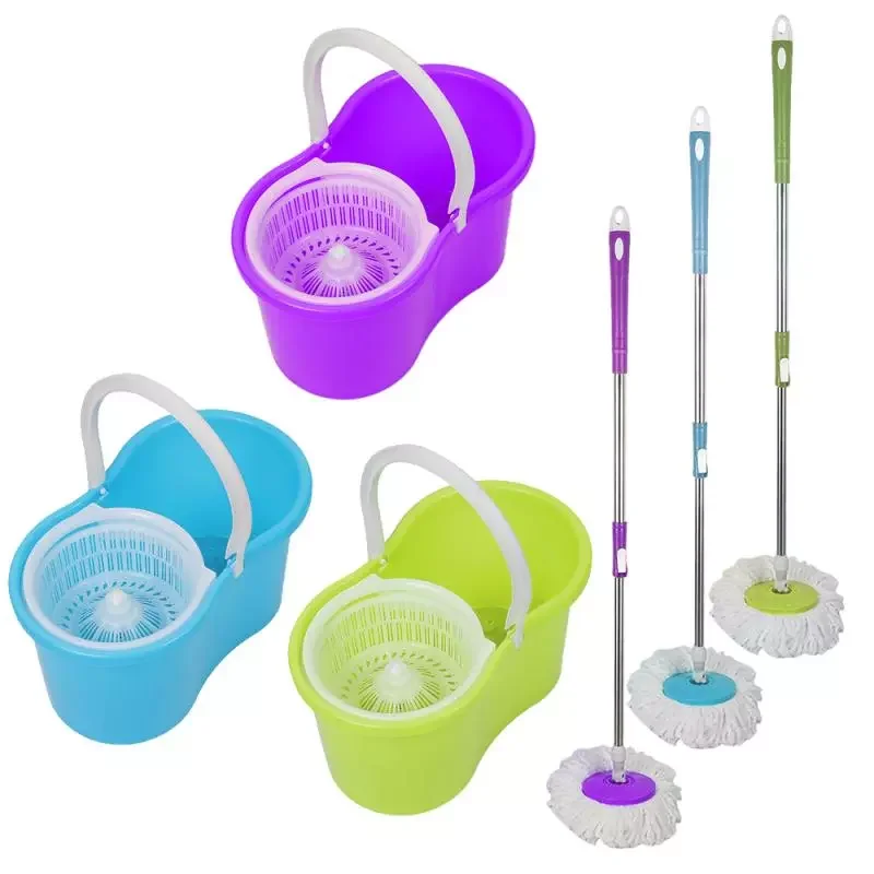 

Squeeze Mop and Bucket Hand Free Wringing Floor Cleaning Mop Microfiber Mop Wet or Dry Usage on Hardwood Laminate Tile