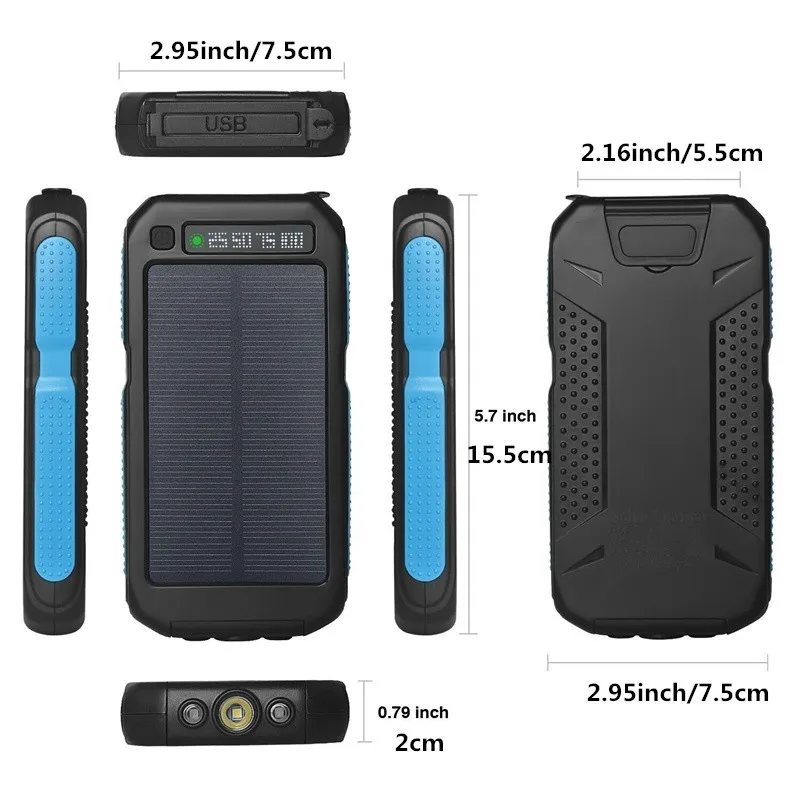 two way fast charging solar power bank 30000mah emergency digital display backup external battery with sos light for phone xiami free global shipping