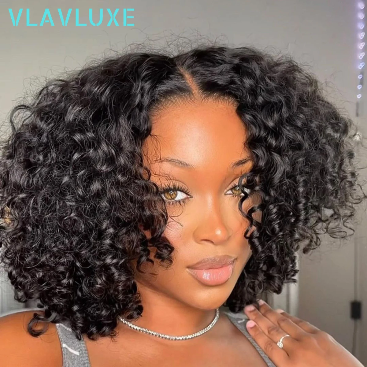 Фото Короткие вьющиеся человеческие волосы Bob Wigs 360 HD Lace Frontal Human Hair Remy Human Wig For Women Pre Plucked Wear Go Glueless №4