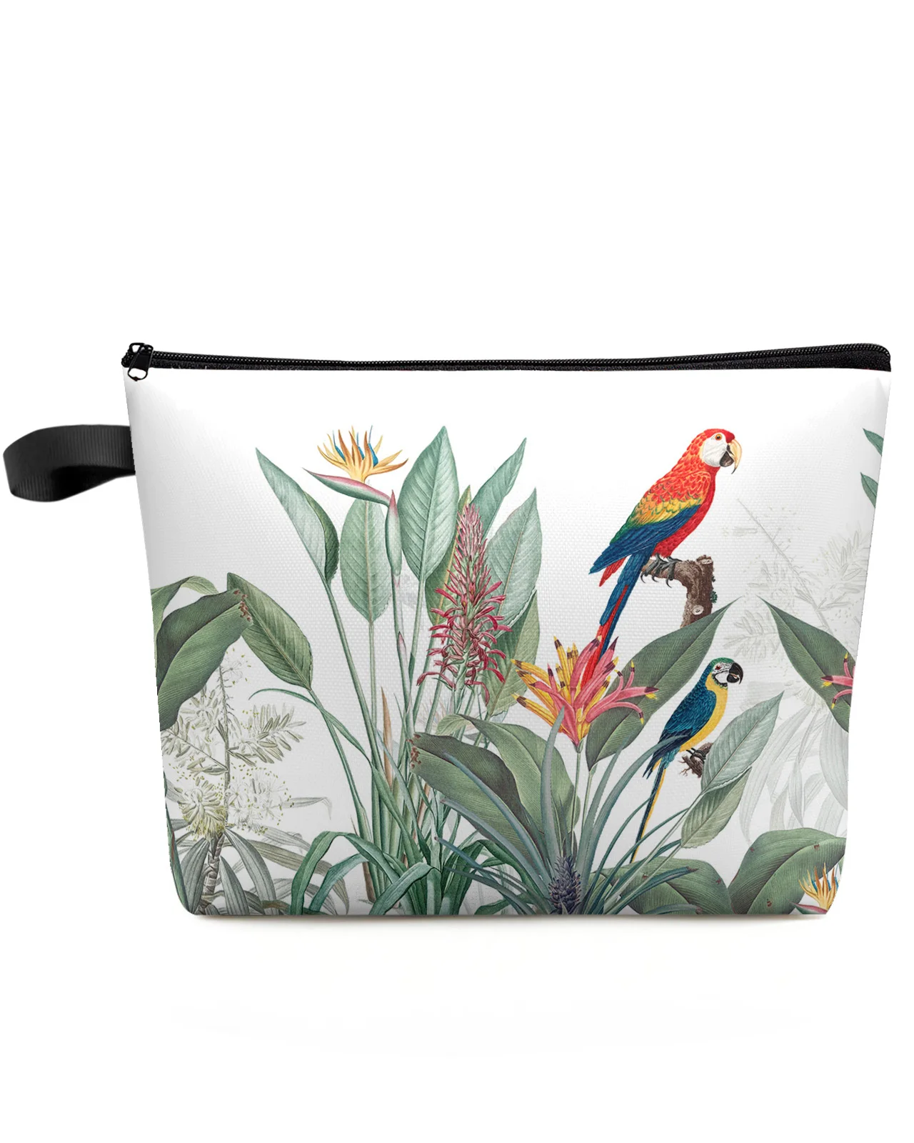 

INS Style Tropical Plants Parrot Makeup Bag Pouch Travel Essentials Women Cosmetic Bags Toilet Organizer Storage Pencil Case