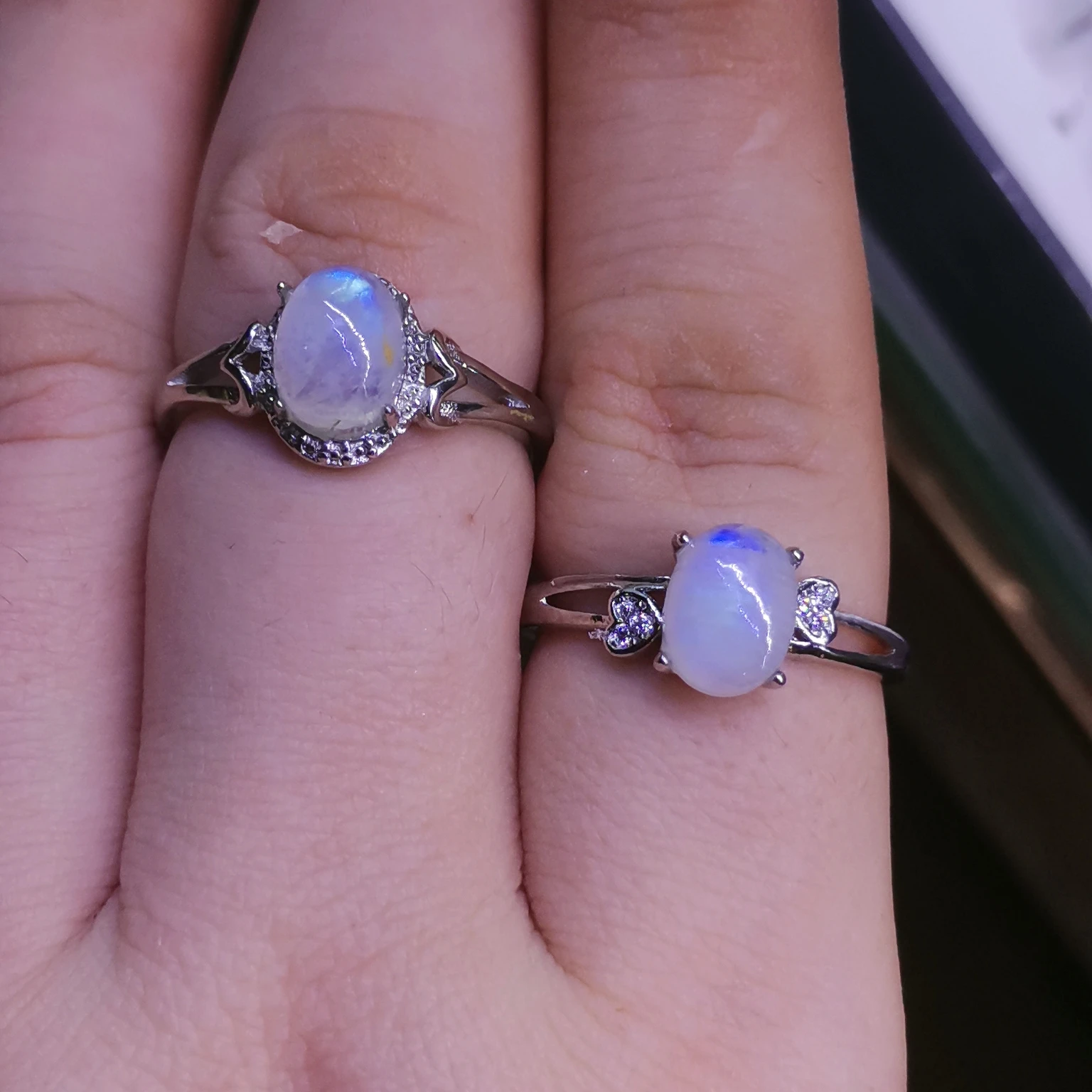 

Natural Opal Color Ring Women Lady Jewelry 925 Silver Inlaid Adjustable Size Anillos Mujer Bijoux Femme Gift Classic