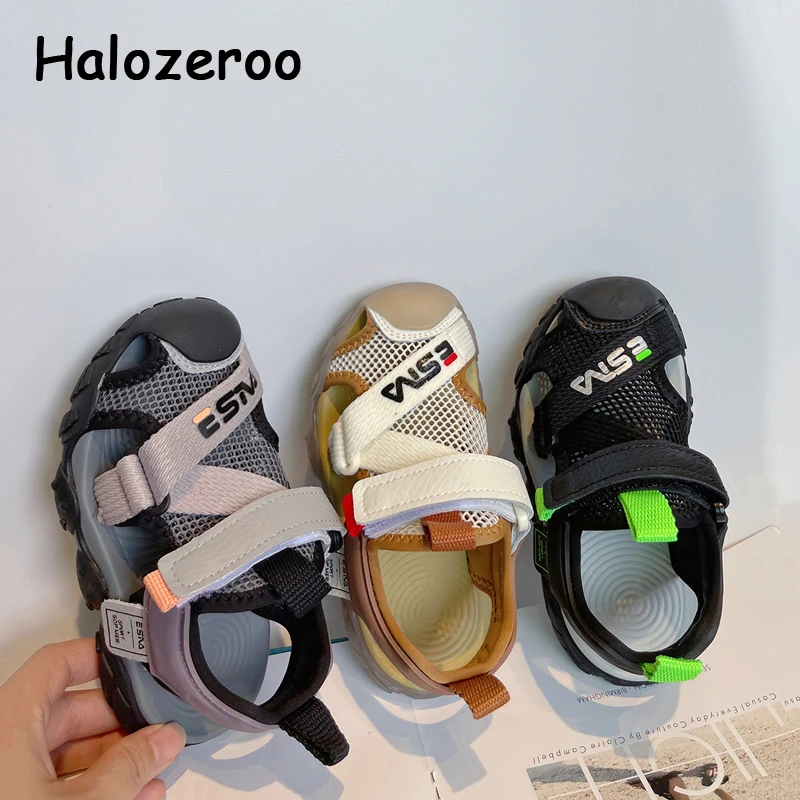 

Kids Beach Sandals Baby Girls Brand Gray Shoes Children Soft Sport Sandalias Boys Closed Toe Fashion Slides 2022 For Summer New