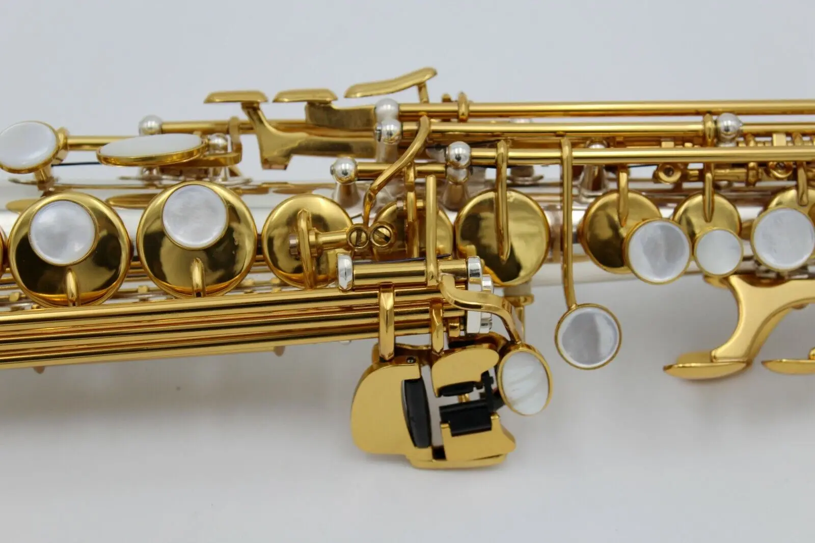 

EM pro silver plated curved bell J type bell straight soprano saxophone Saxello