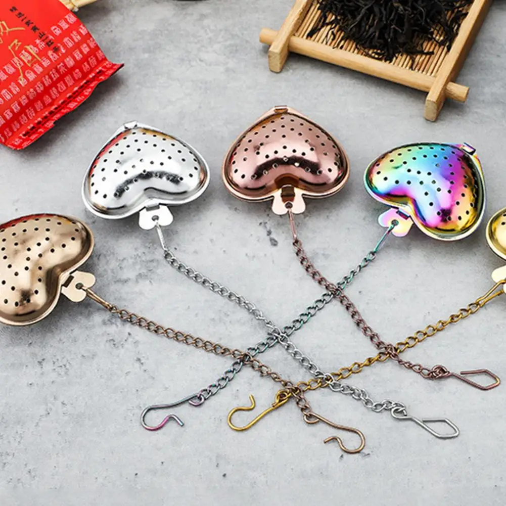

Tea Strainer Heart Shape Stainless Steel Tea Infuser Locking Spice Tea Ball Strainer Mesh Infuser Strainers Kitchen Accessories