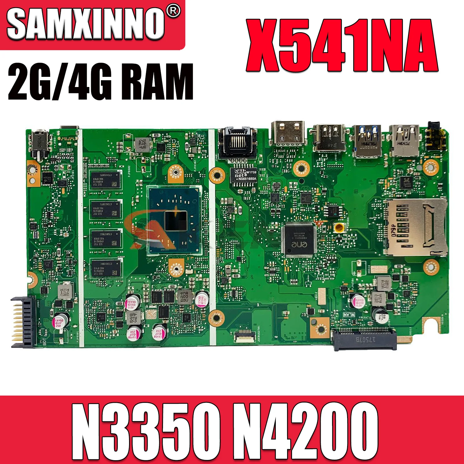 Материнская плата для ноутбука ASUS VivoBook X541N A541N 2 ГБ 4 ГБ RAM N3350 N3450 N4200 CPU X541NA