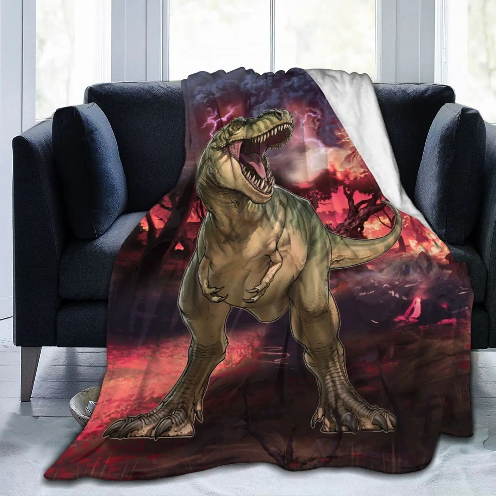 

Blankets for Boys Dino Ranch Toys Tyrannosaurus Rex Soft Plush Blanket Dinosaur Blanket for Boys Dino Blankets Throw Blanket Kid