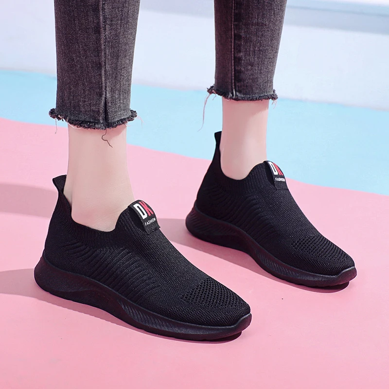 Casual Light Weave Women's Shoes Spring Comfortable Mesh Breathabl Slip on Women's Sneakers Outdoor Walking Zapatillas Mujer 40