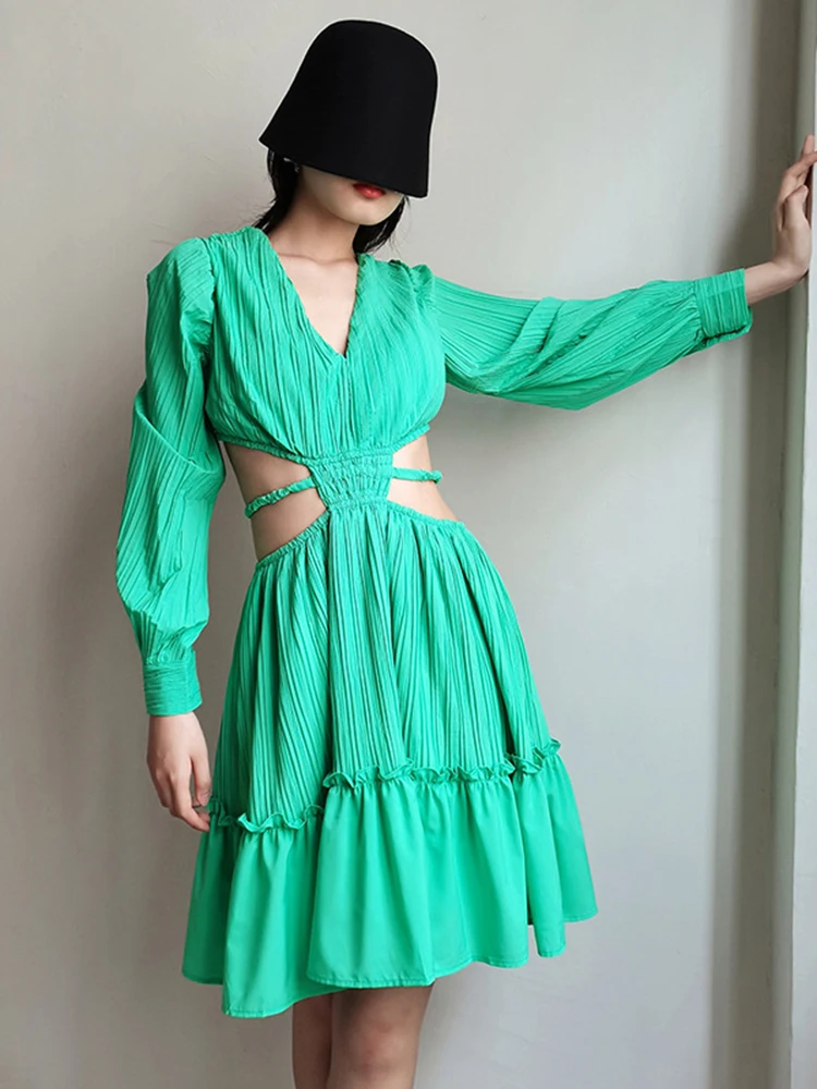 

Gypsylady High Street Sexy Chic Mini Dress Hollow Out Summer Women Dresses Long Sleeve Designer Backless Ladies Party Vestidos