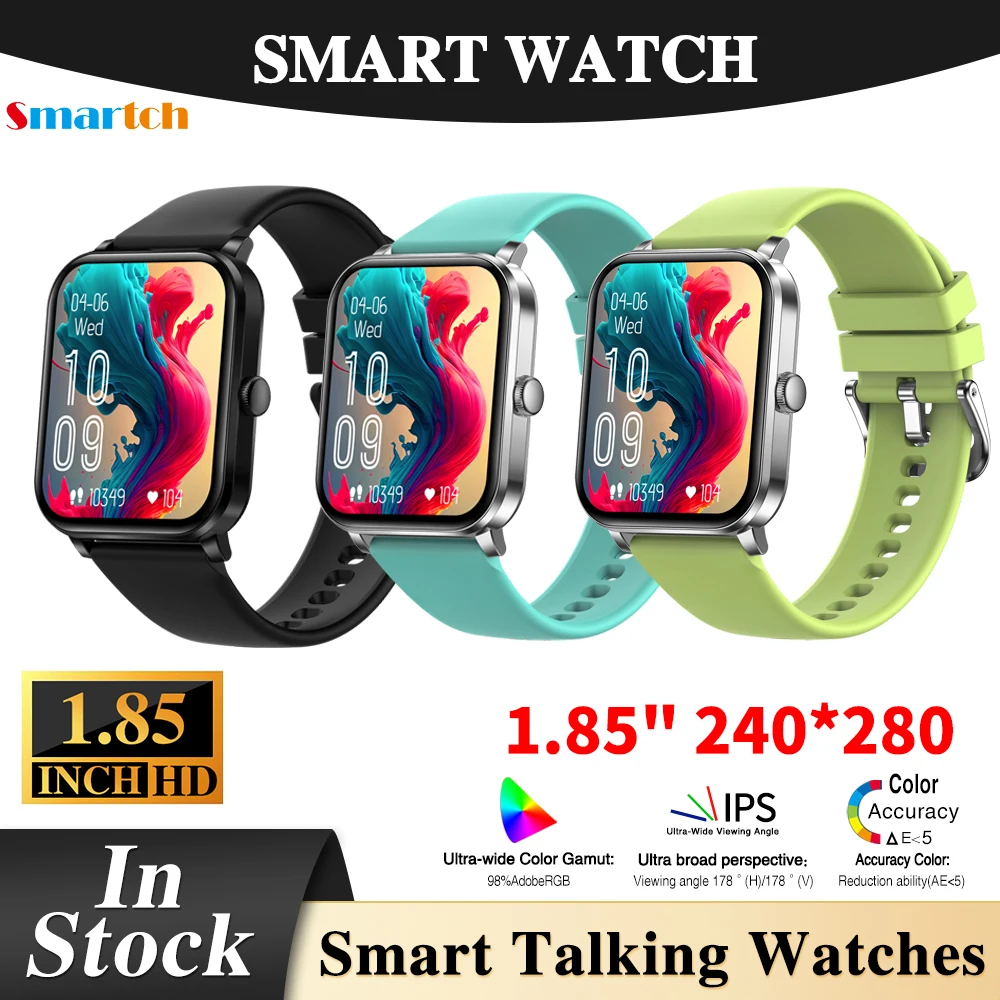 

New 1.85" Blue Tooth Call Men Women Smart Watch Heart Rate Sports Fitness Waterproof Bracelet Voice Assistant 2023 Smartwatch