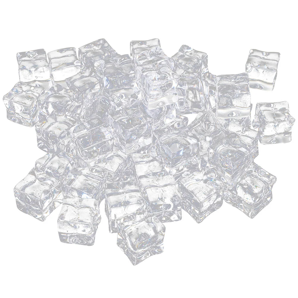 

200 Pcs Mini Ice Cubes Simulated Transparent Fake Photography Props Crystal 1x1x1cm Acrylic Reusable