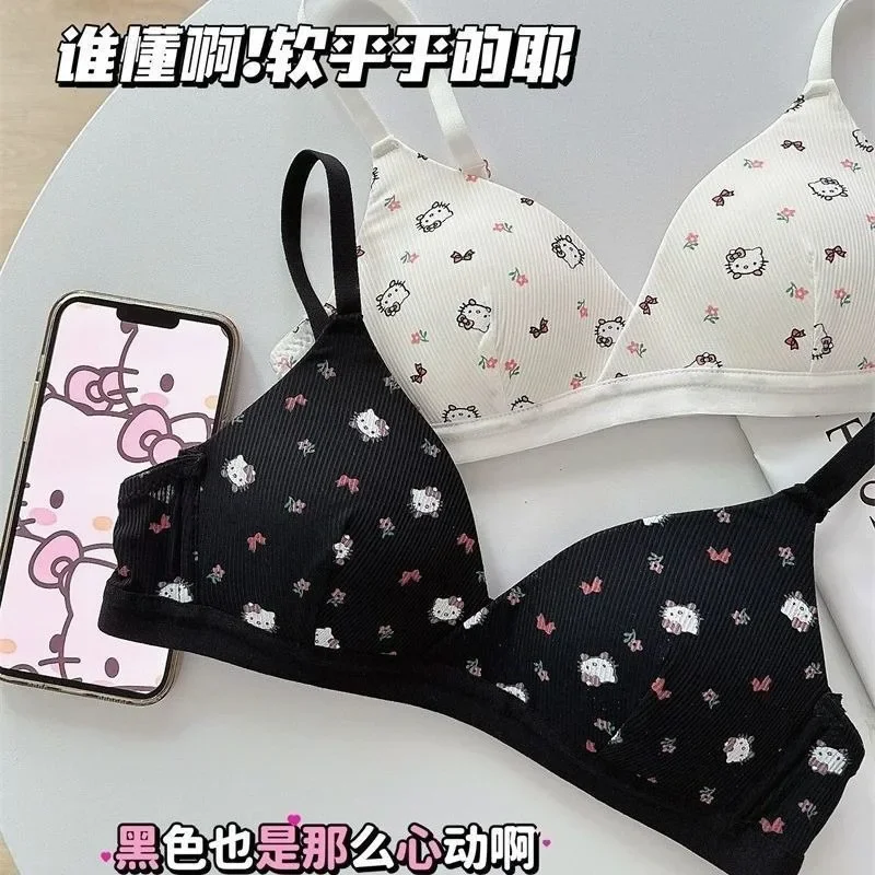 Hello Kitty японская девушка-студентка пуш-ап маленькая грудь без проволочных ободков